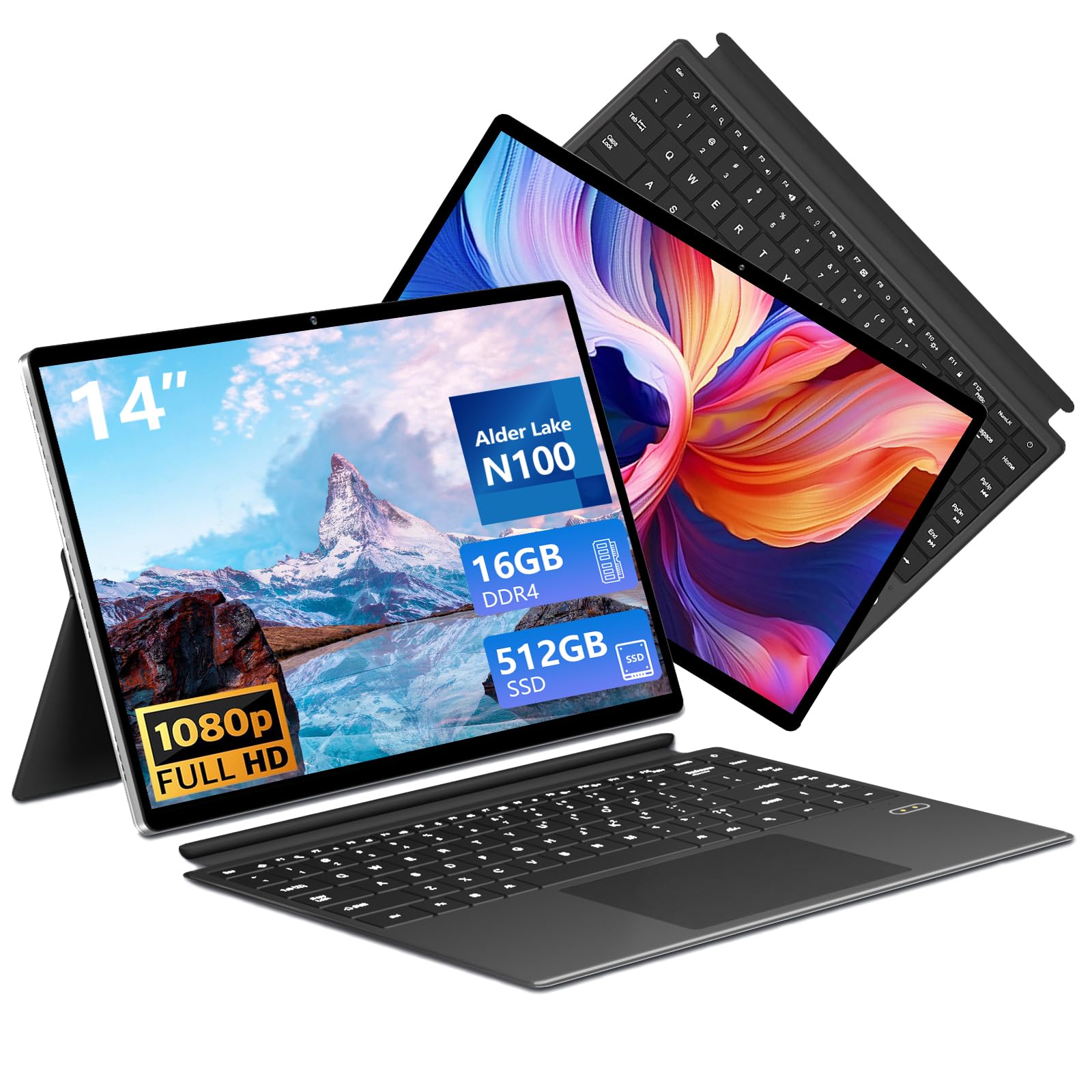 Amazon.com: 2 in 1 laptop, 14 inch Touchscreen laptops, Gaming